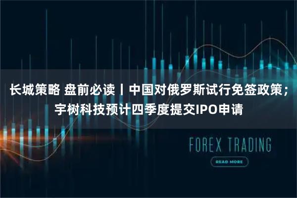 长城策略 盘前必读丨中国对俄罗斯试行免签政策；宇树科技预计四季度提交IPO申请
